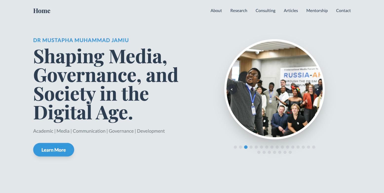 Dr. Mustapha Muhammad Jamiu academic portfolio homepage
